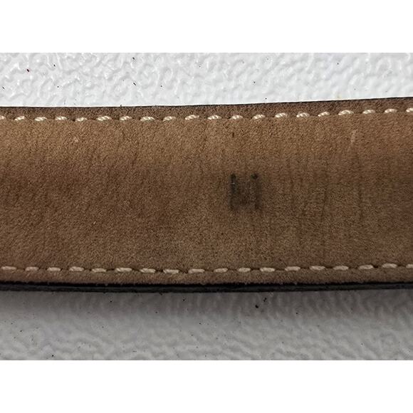 STREETS AHEAD NuBuck Leather Belt Brown Western NBEL Silverplated Buckle Sz M - Picture 7 of 11